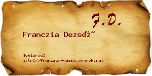 Franczia Dezső névjegykártya