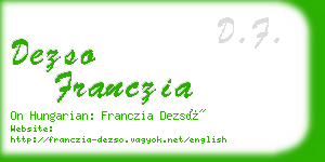 dezso franczia business card